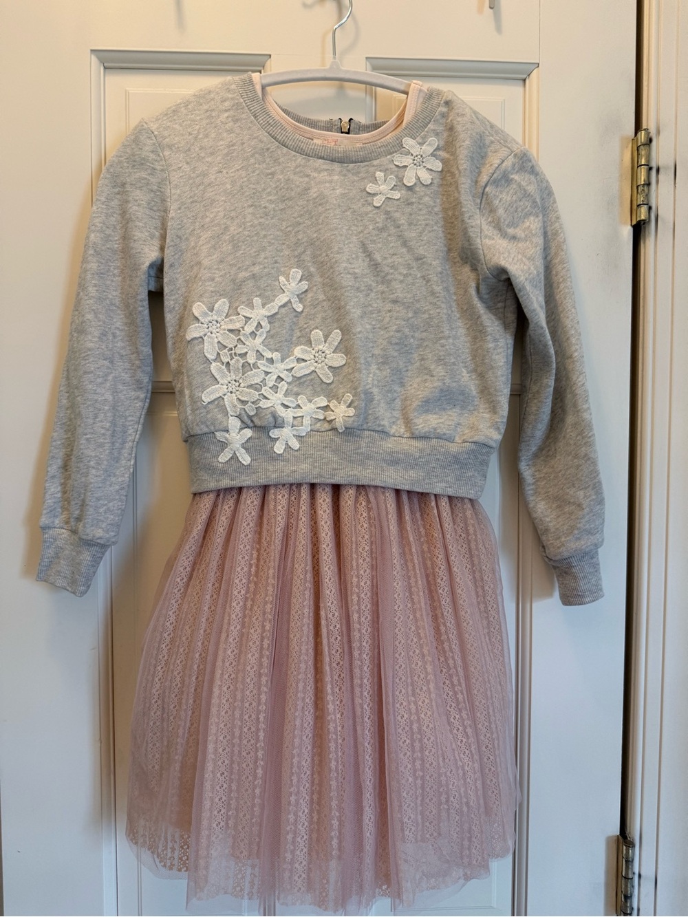 Truly Me Grey and Pink Layered Tulle Dress Size 10
